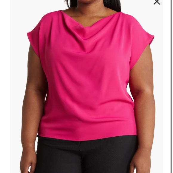 Melloday Hot Pink Cowl Neck Top - Picture 1 of 4